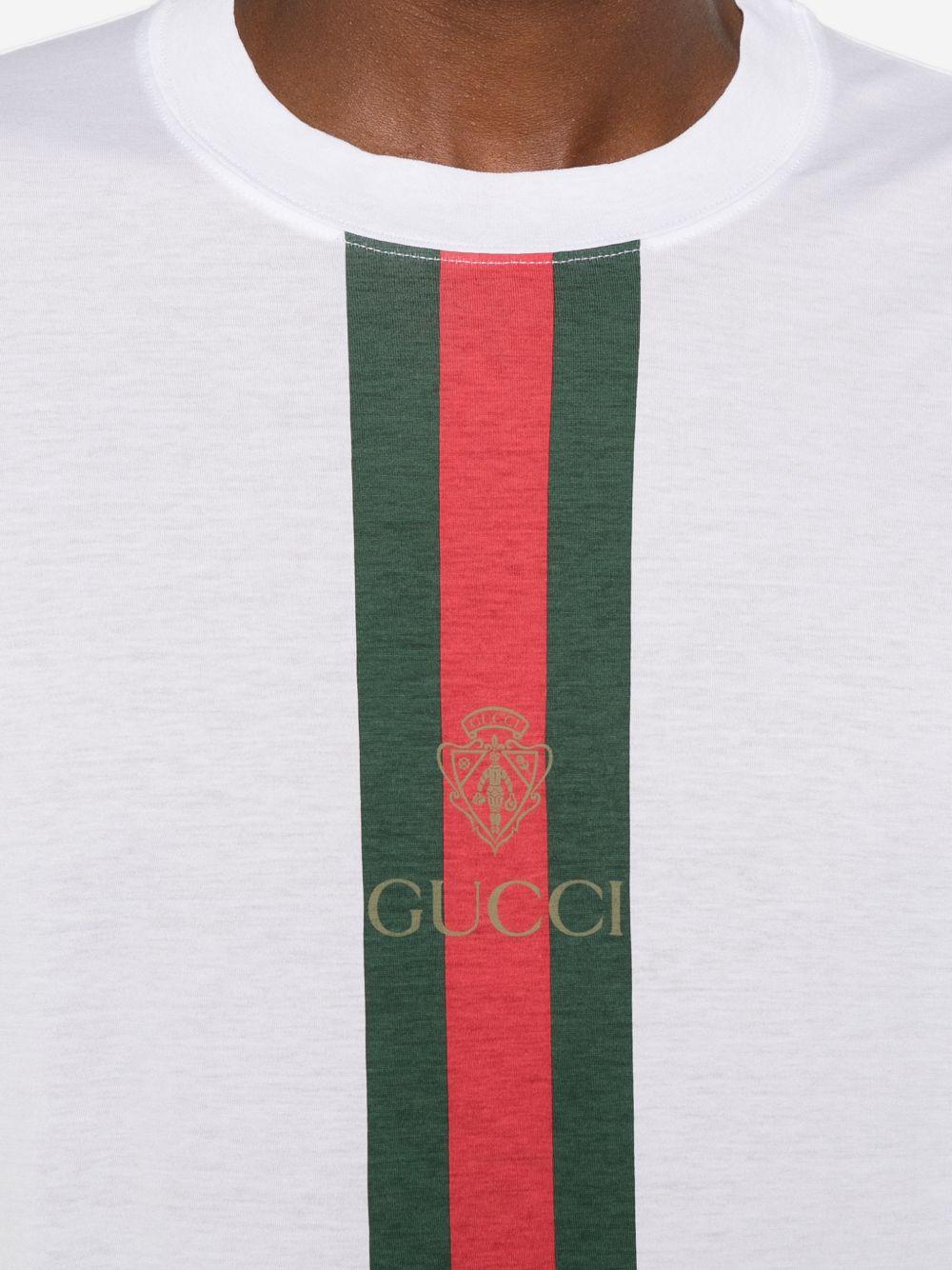GUCCI Short Sleeve T-Shirt White Cotton Men's Top