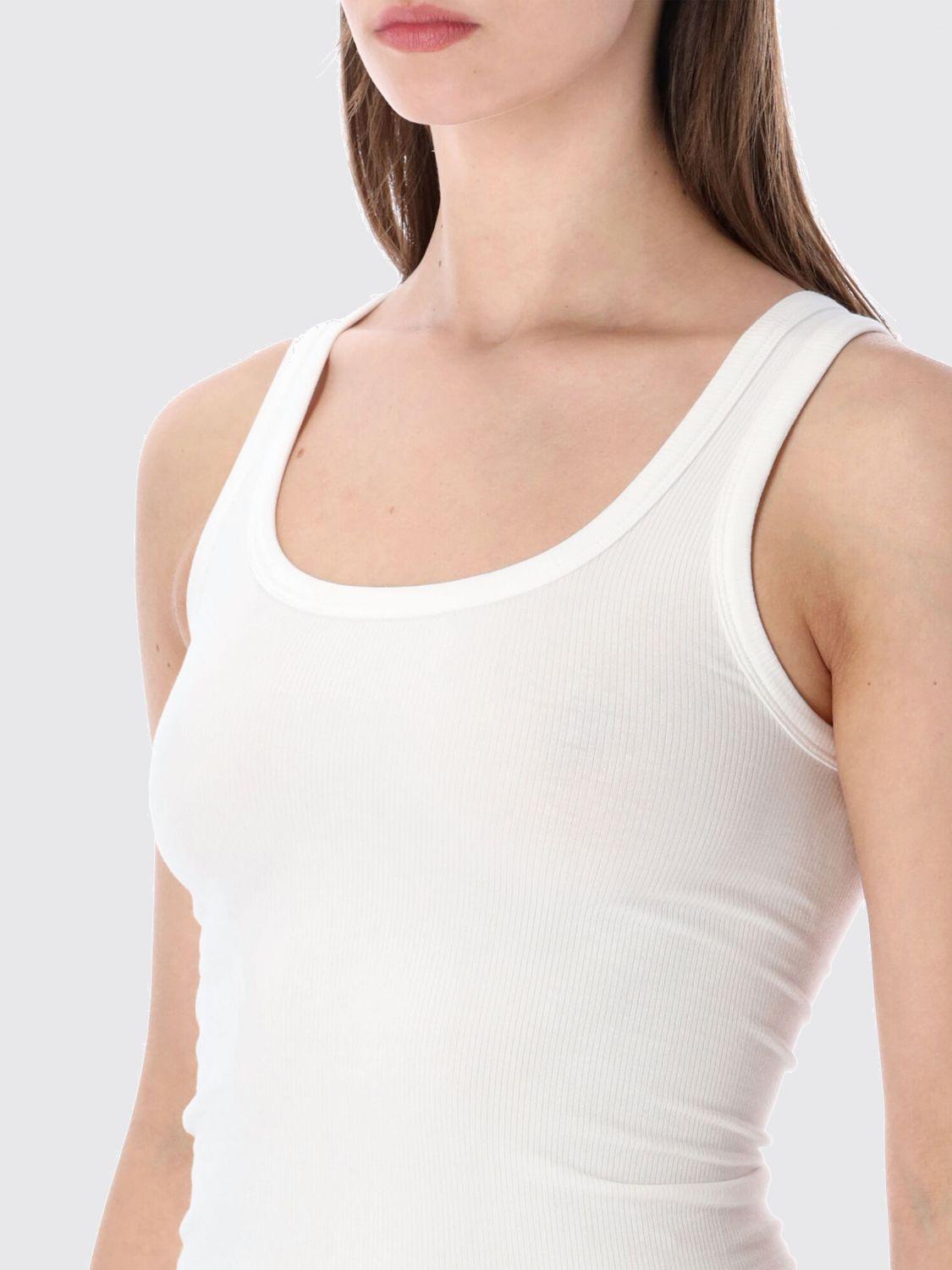 Maison Margiela White Cotton Tank Top Sleeveless Shirt