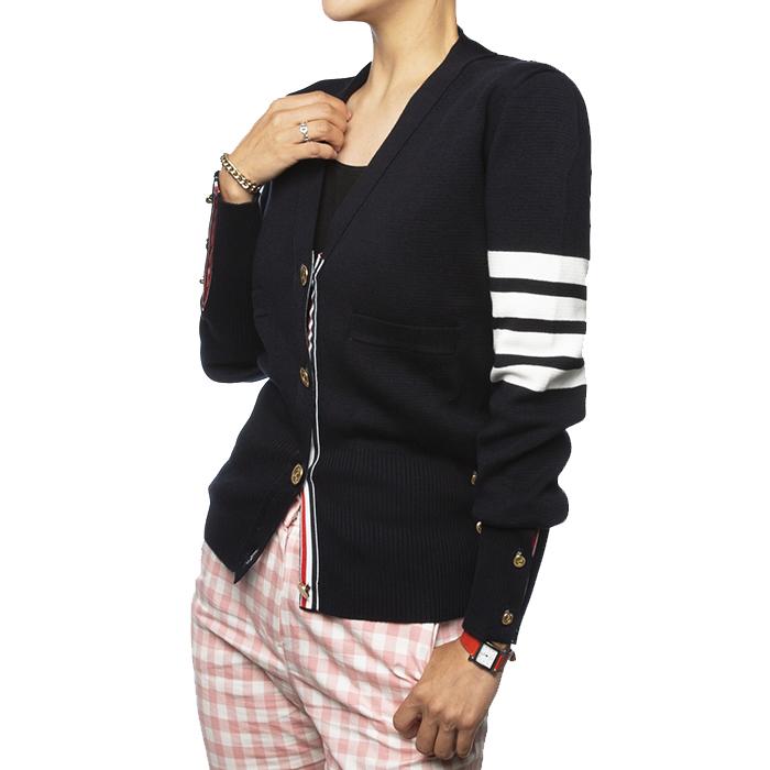 THOM BROWNE Milano Stitch Merino Wool Cardigan Navy