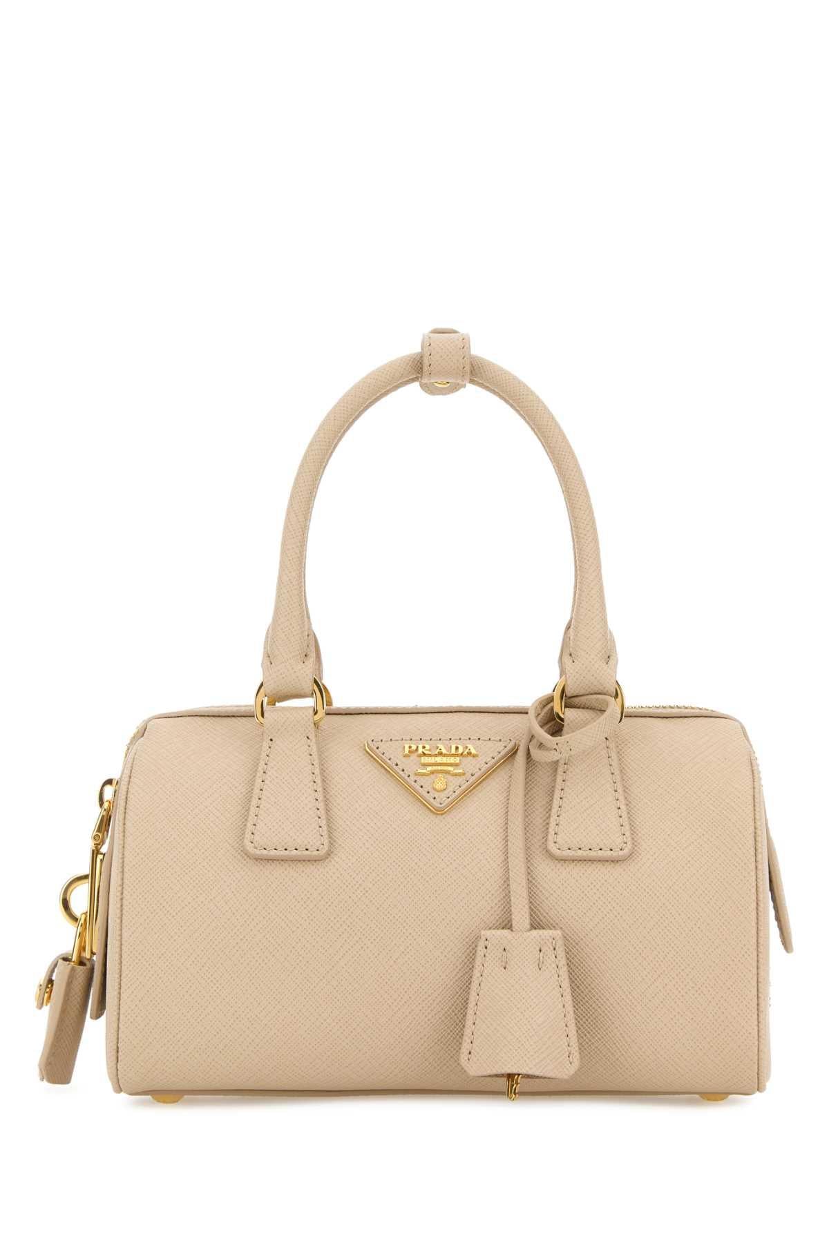 PRADA Leather Tote Bag Beige
