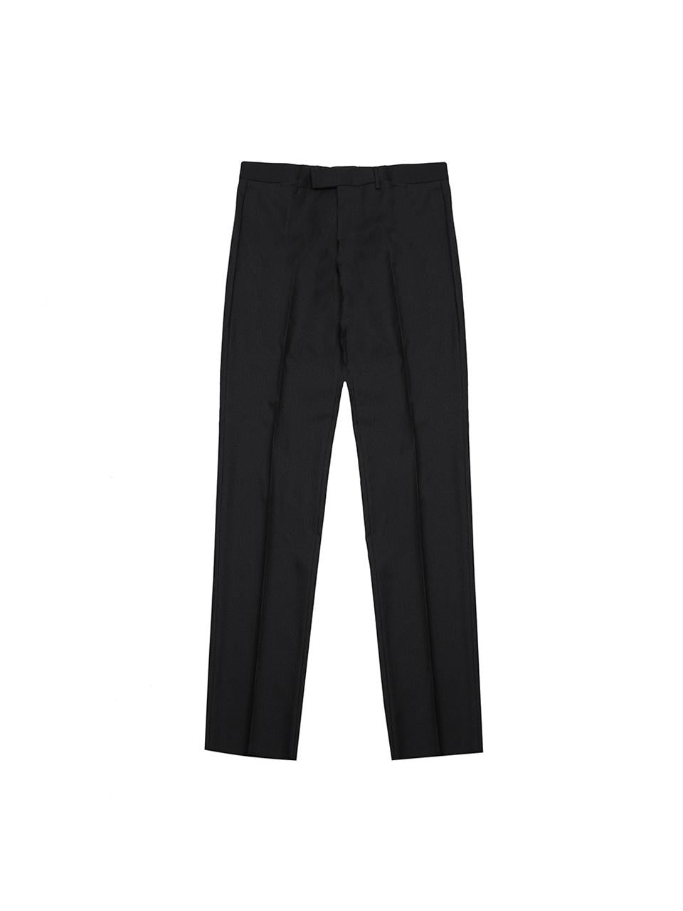 GUCCI Black Wool Tailored Dress Trousers
