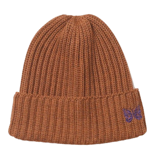 NEEDLES Merino Wool Watch Cap Beanie Black Orange PU063