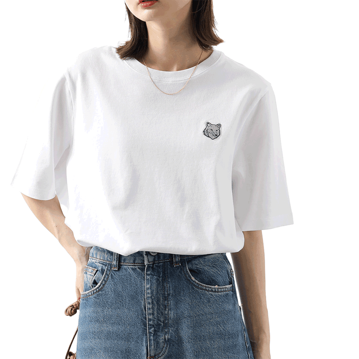 Maison Kitsune Bold Fox Head Women’s Short Sleeve T-Shirt Wh MW00111 KJ0119 P100