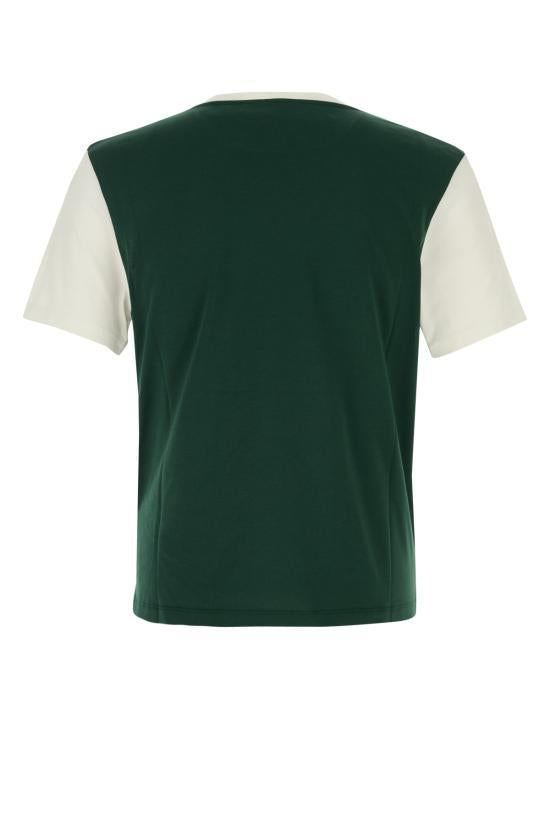 CELINE Moss Green Washed White Short Sleeve T-Shirt RX04B671QFZM9