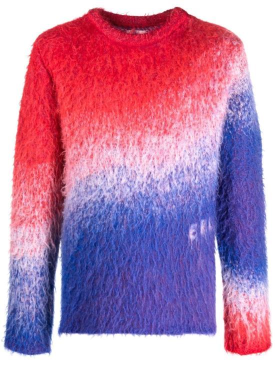 ERL Round Neck Knit Sweater for Men ERL06N005BLUEREDWHITE DOM