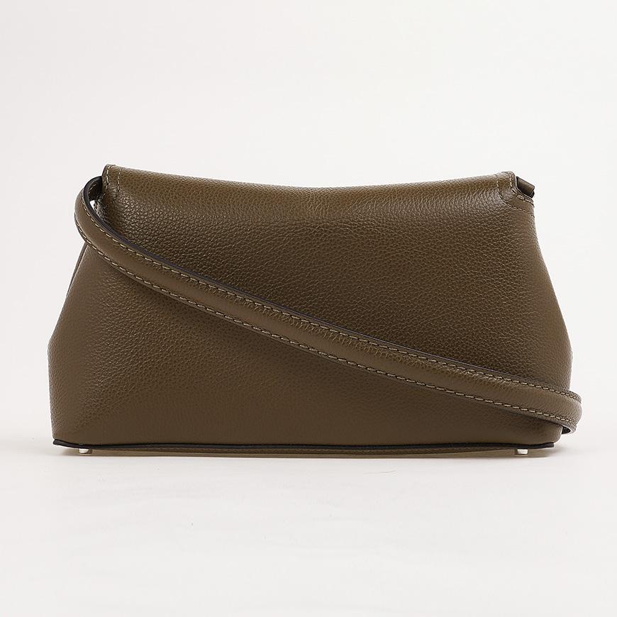 Toteme T-Lock Grain Leather Clutch Bag Women Green 234 WAL944 LE0030