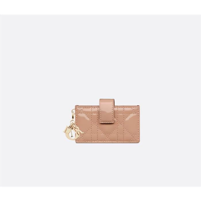 DIOR Lady Dior Jasmine Leather Card Holder Wallet