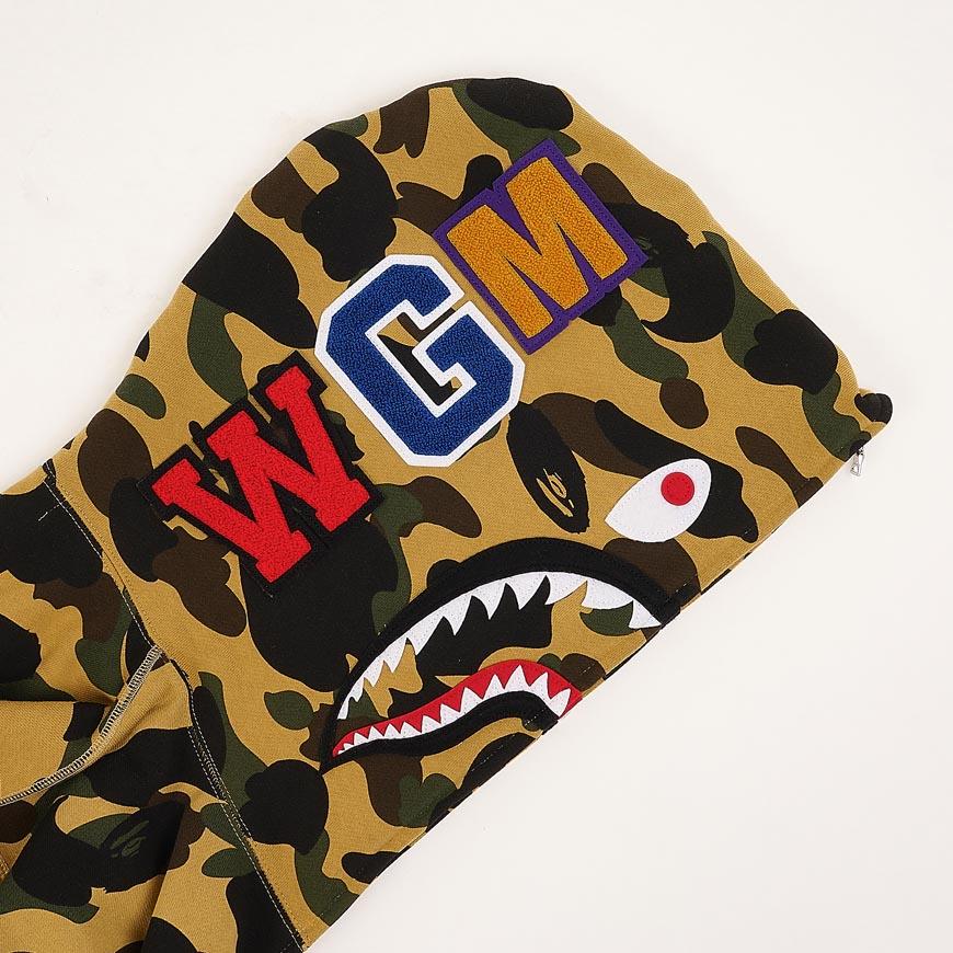 BAPE First Camo Shark Full Zip Hoodie Yellow Men’s 001 ZPM 301007 MYEL