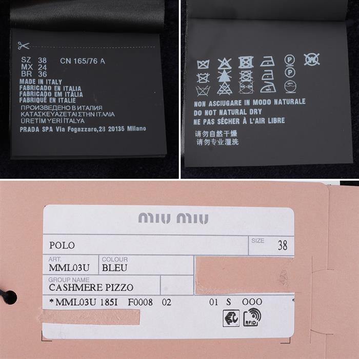 Miu Miu Lace Cashmere Polo T-Shirt Black