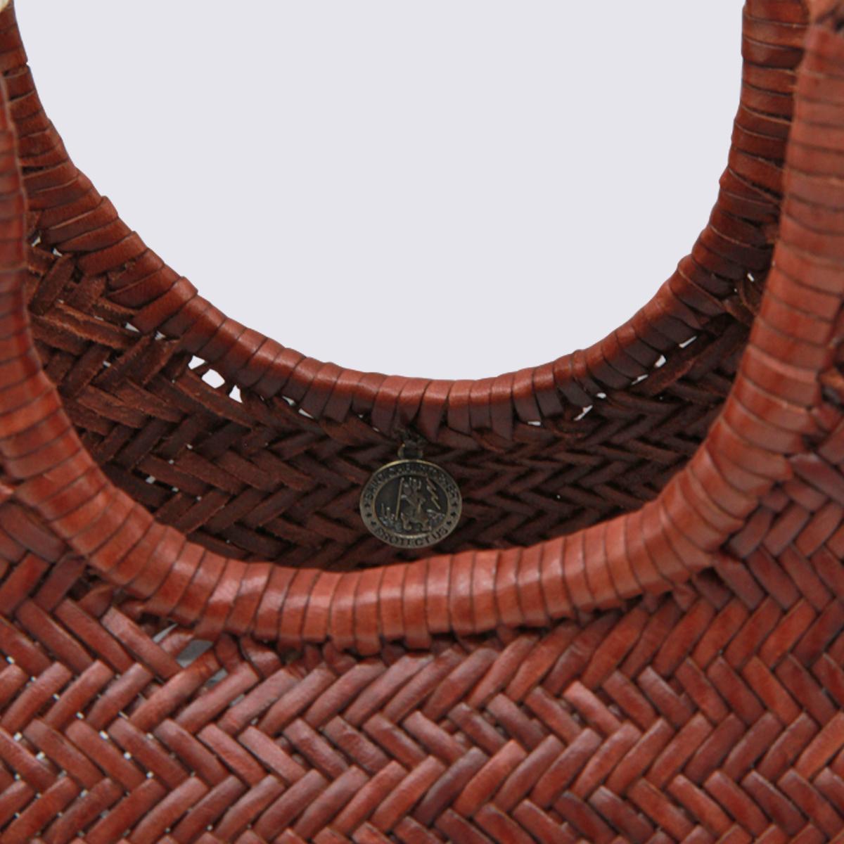Dragon Diffusion Brown Woven Leather Tote Bag