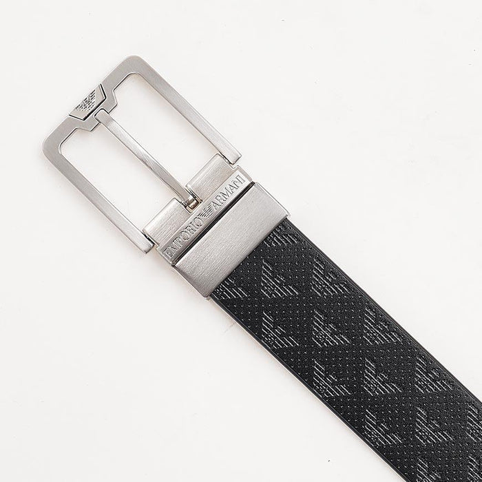 Emporio Armani Men’s Eagle Reversible Leather Belt Navy/Black