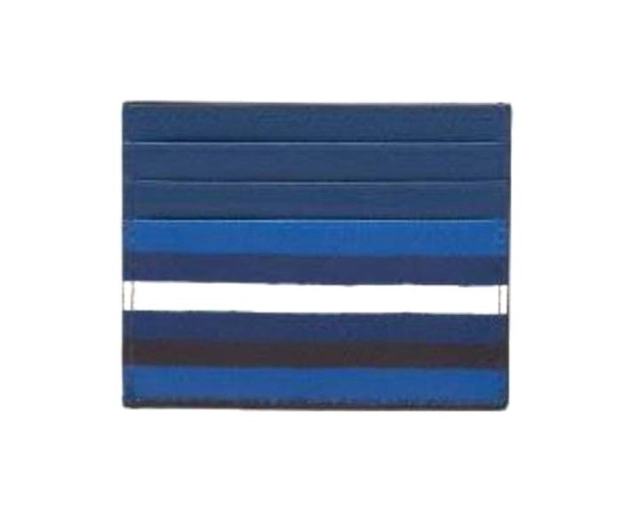 PRADA Saffiano BaiaDe Stripe Light Blue Multicolor Unisex Card Ho 2MC223 Azzurro