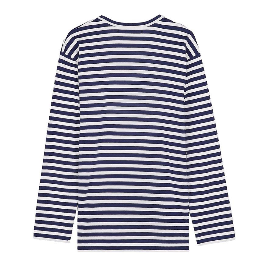 Comme des Garcons Unisex Double Heart Patch T-Shirt AZ T228 051 NAVY