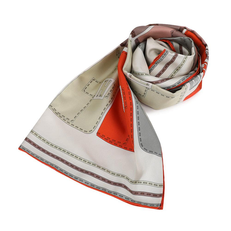 FENDI Baguette Logo Print Silk Scarf FXT091 AUME F1PMI