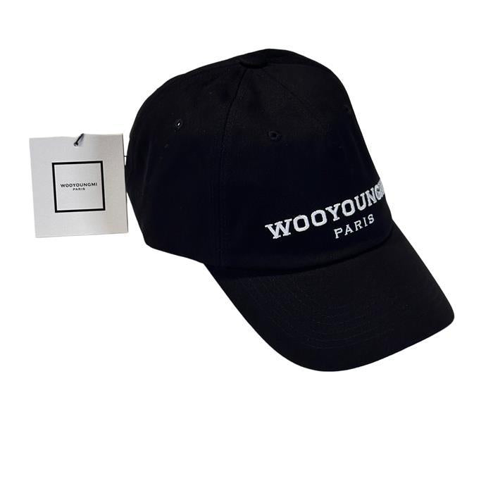 WOOYOUNGMI Embroidered Black Cotton Baseball Cap W253AC52 661B