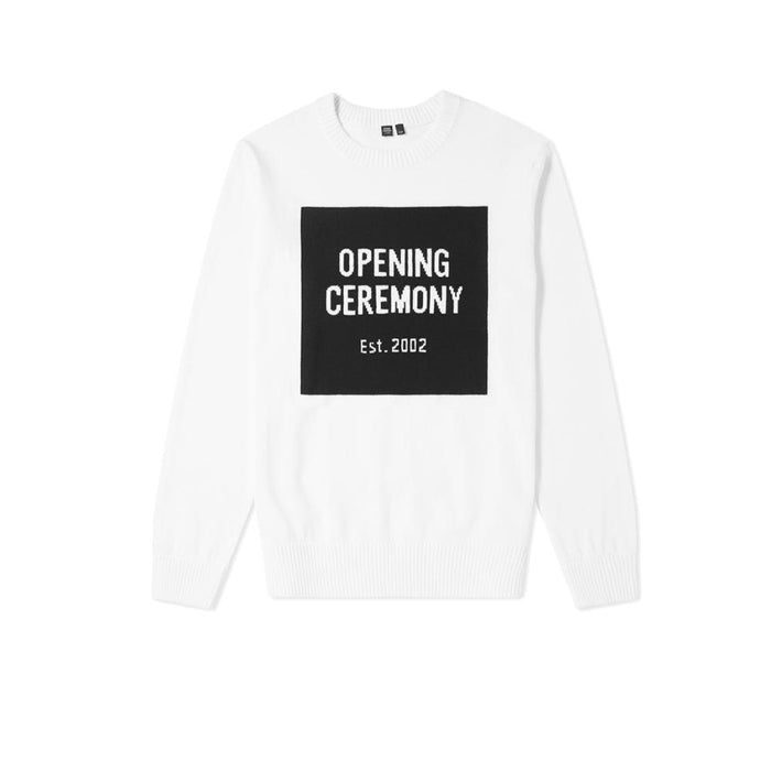 Opening Ceremony Box Logo Crewneck Knit Sweater Men’s Black