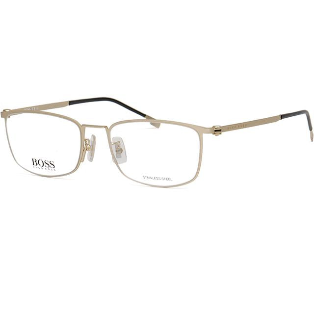 HUGO BOSS Lightweight Stainless Steel Gold Rim Eyeglass Frames Uni BOSS1351F AOZ