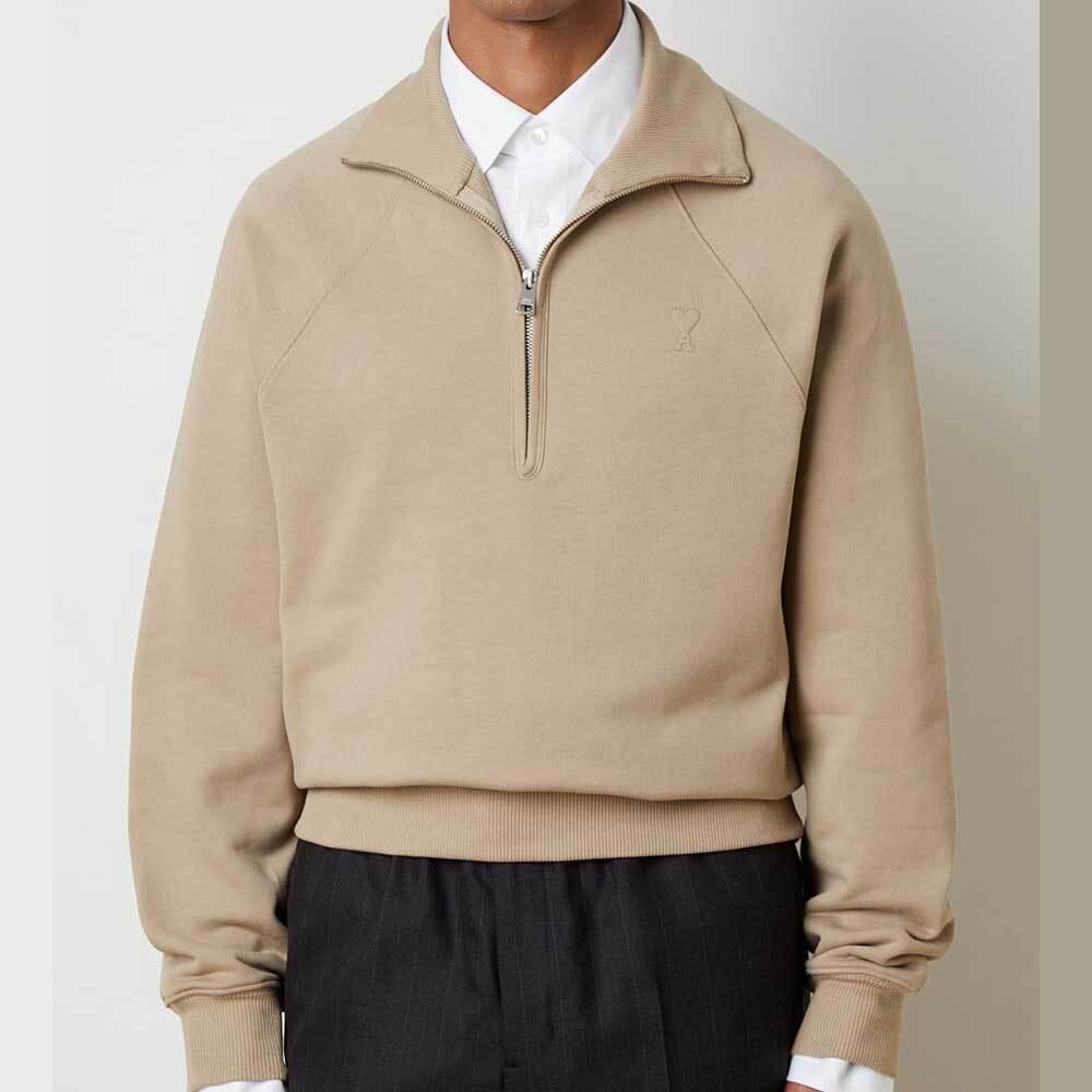AMI Embossed De Coeur Half-Zip Men’s Sweatshirt