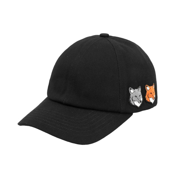 Maison Kitsune Double Fox Head Patch Cap Navy Cotton Unisex OM611CF WW0096 P190