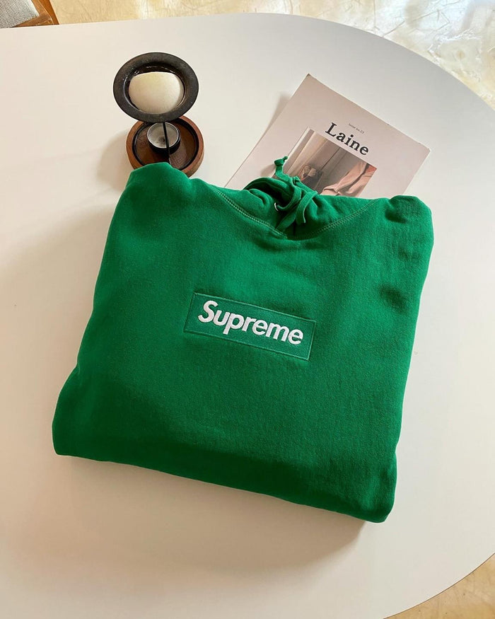 Supreme Box Logo Hooded Sweatshirt Green Unisex