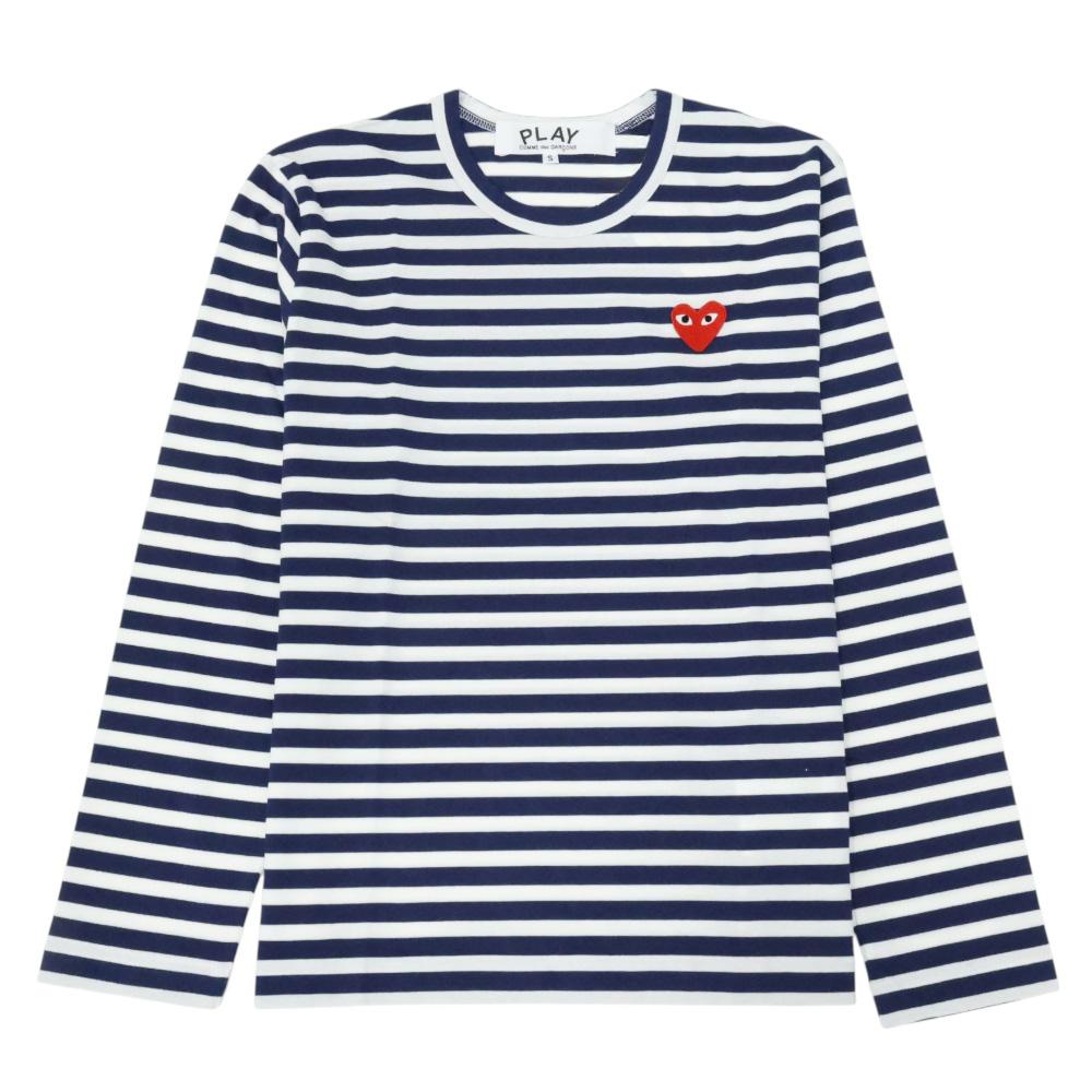 Comme des Garcons Unisex Long Sleeve T-Shirt with Red Heart Patch
