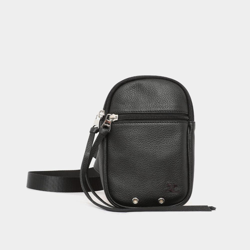 courreges Embroidered Logo Leather Women’s Sling Bag Crossbody