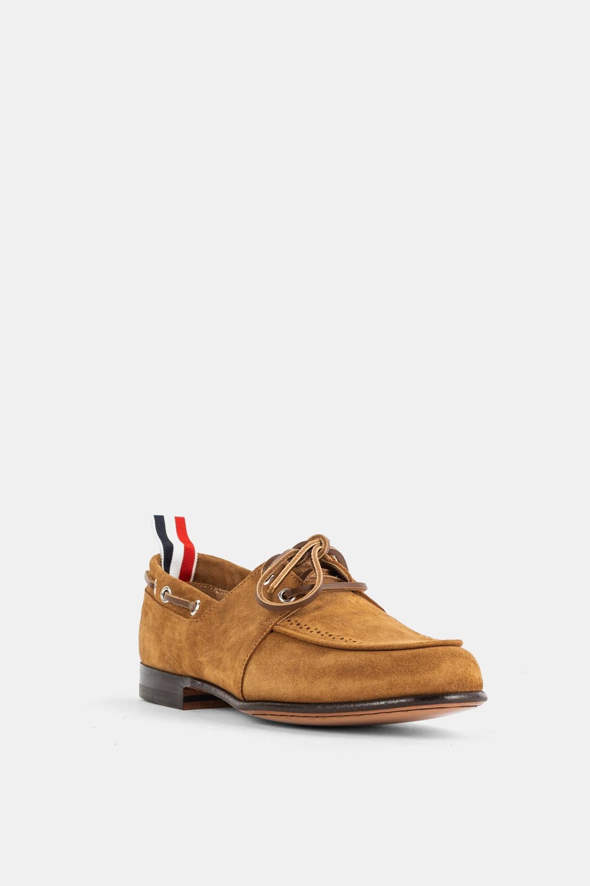 THOM BROWNE Black Leather Flat Shoes