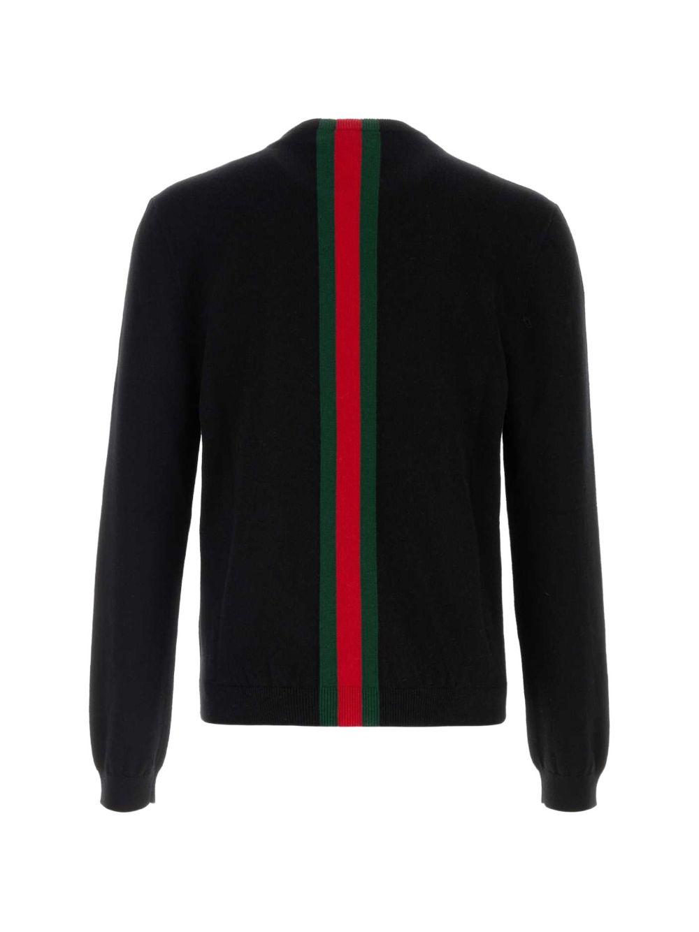 GUCCI Black Wool Crewneck Knit Sweater for Men