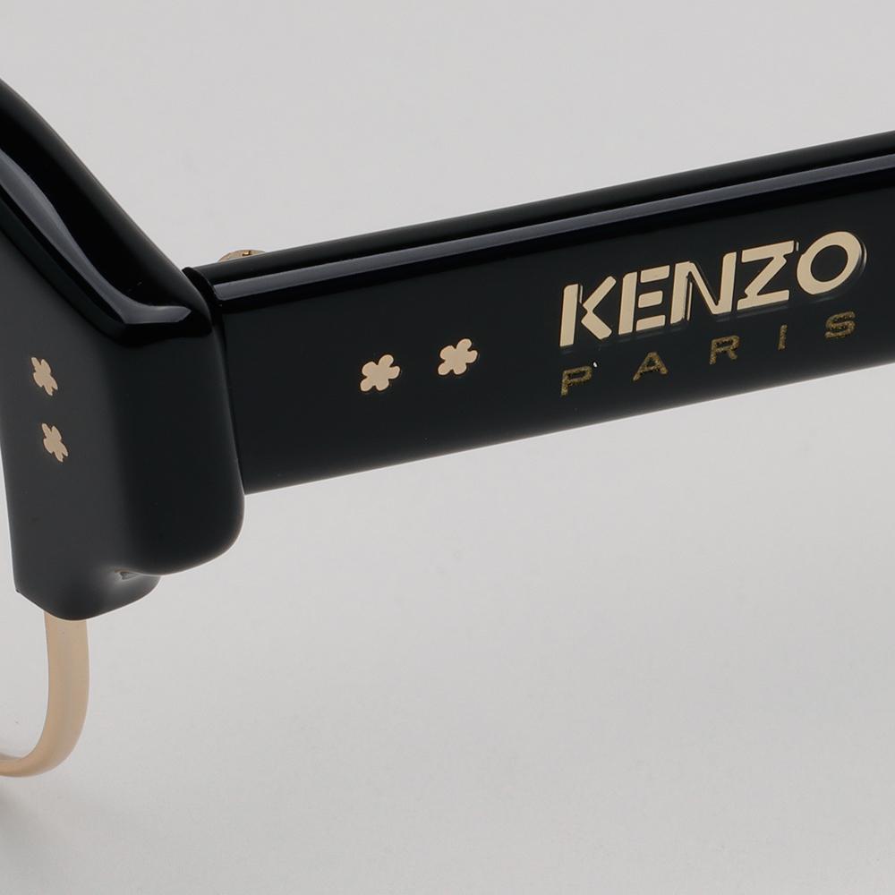 KENZO Gold Black Browline Semi-Rim Square Eyeglass Frames KZ50189U 032