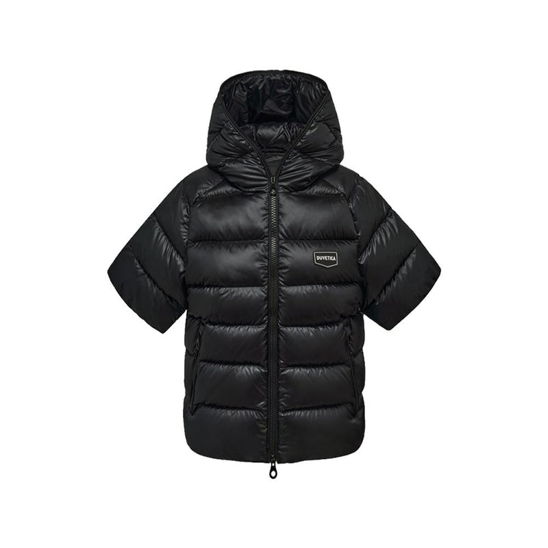 Duvetica Black SADALMELIK Half Sleeve Hooded Down Puffer Jacket