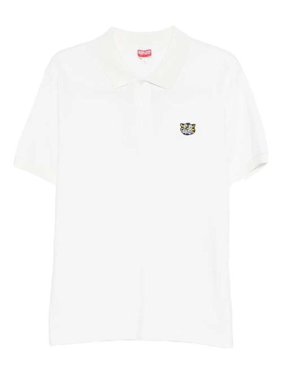 KENZO Men’s Cotton Polo Shirt FG55PO1014PU02 OFF WHITE DOM