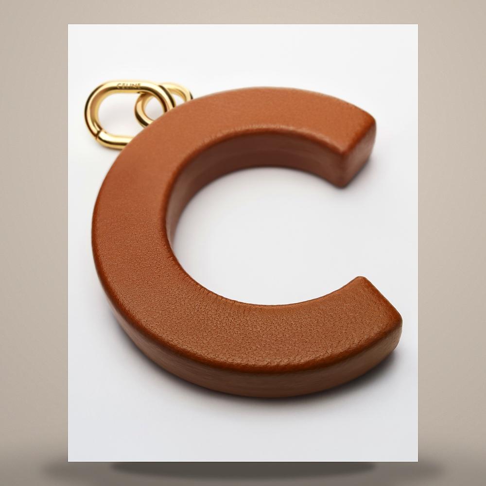 CELINE Alphabet Charm M Letter Rhodium-Finish Brass Silver Keyrin B10FB4V69 36SI