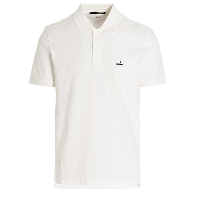 CP Company Logo Patch Polo Shirt White Men’s Cotton