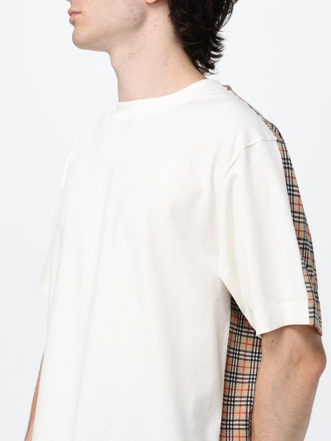BURBERRY Short Sleeve Logo T-Shirt Men's White Cotton