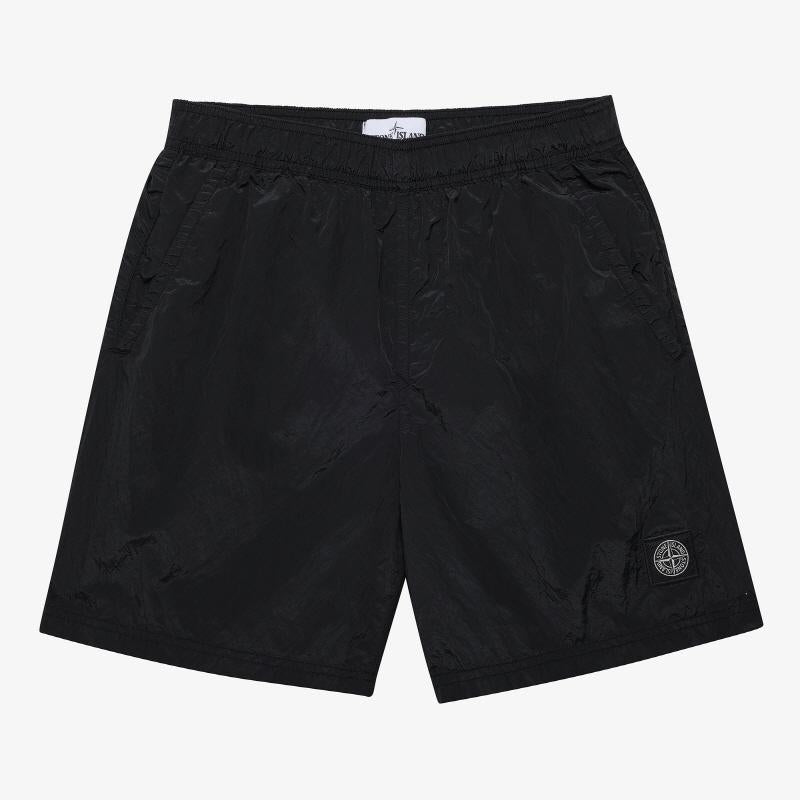 STONE ISLAND Men's Garment-Dyed Logo Shell Swim Shorts 1015B0943