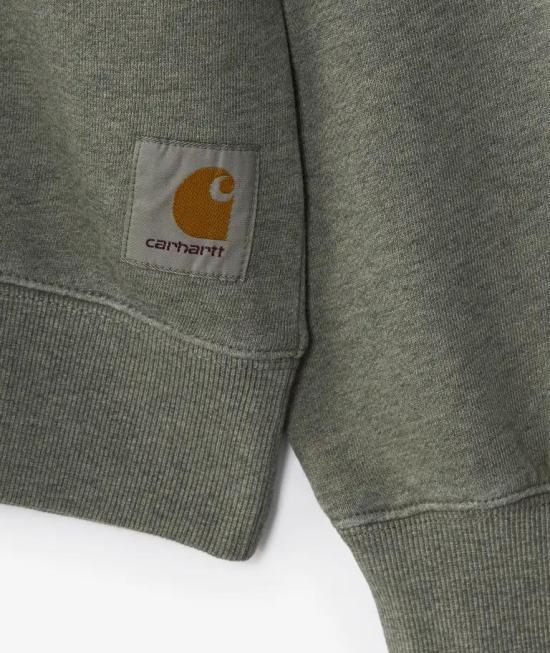 CARHARTT WIP Long-Sleeve Swea I034497 3TYGD SHADY GREEN HEATHER GARMENT DYED DOM