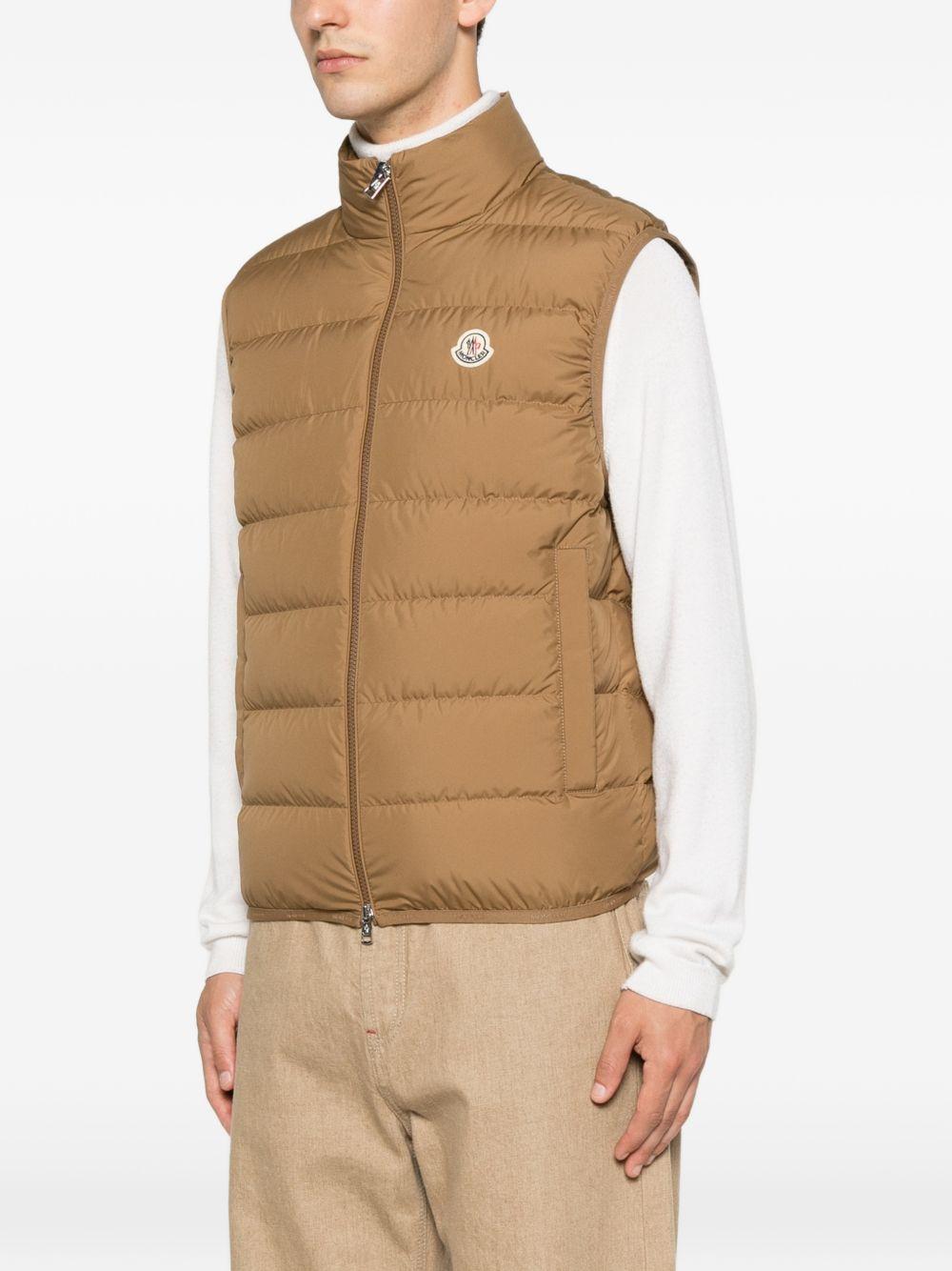 Moncler Men’s Down Puffer Vest Beige Nylon Outerwear