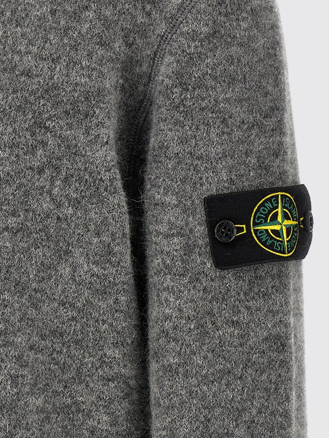 STONE ISLAND Green Wool Round Neck Knit Sweater