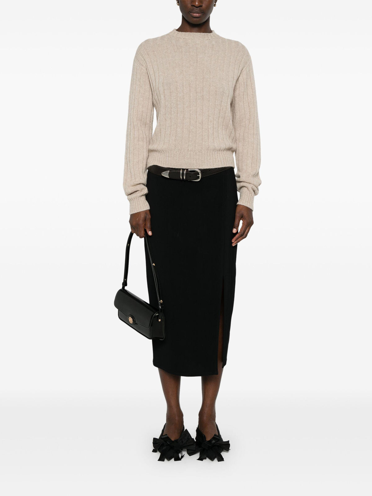 PRADA Wool Round Neck Knit Sweater for Women