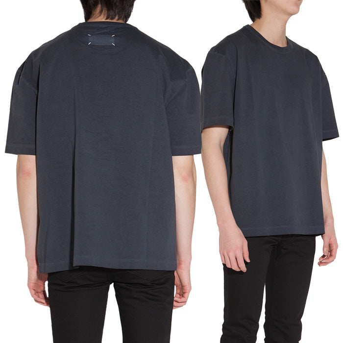 Maison Margiela Stitch Logo Oversized Short Sleeve T-Shirt Navy