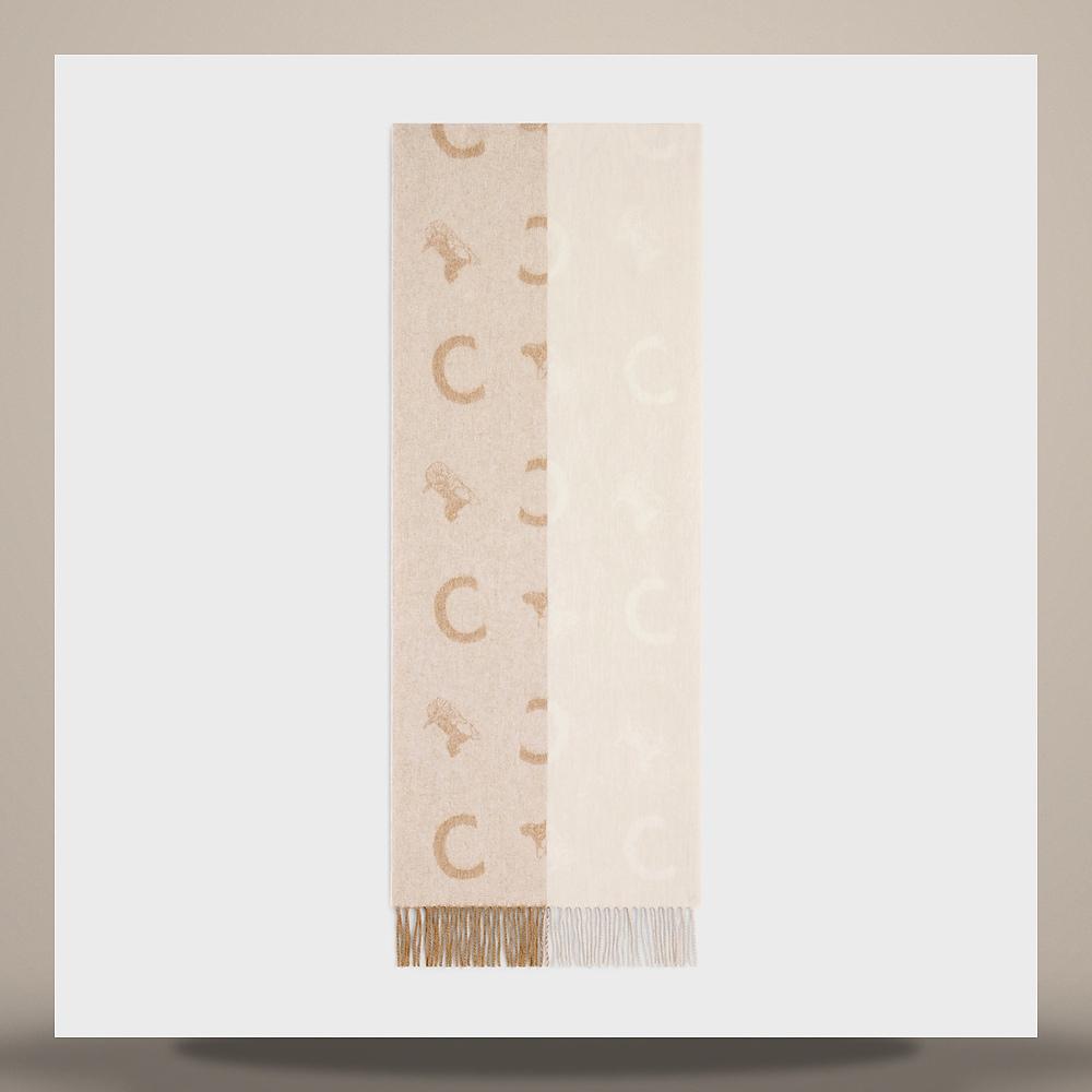 CELINE Beige Cream Wool Cashmere Scarf