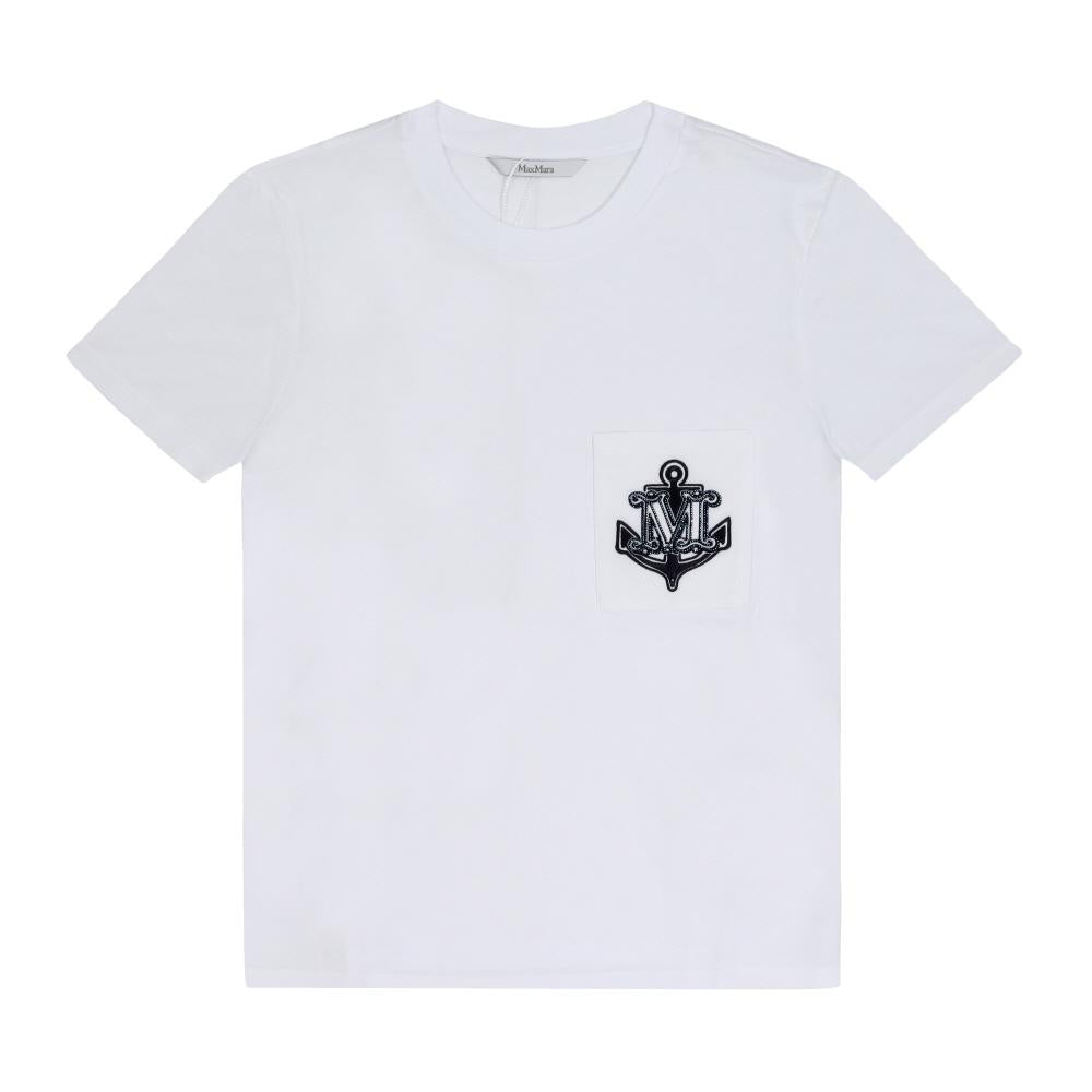 Max Mara Women’s Short Sleeve T-Shirt White Cotton Top 251194 1031600
