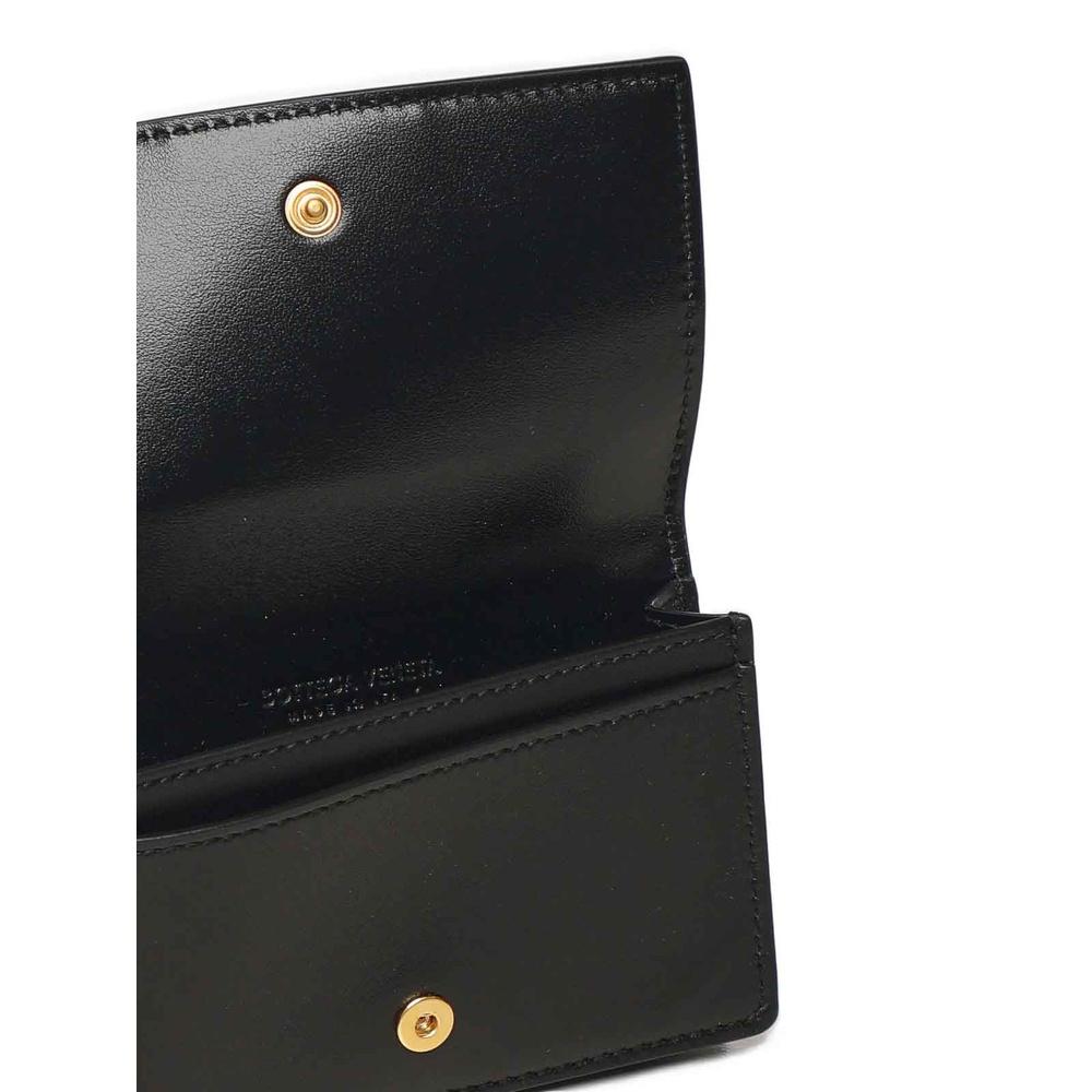 Bottega Veneta Cassette Intrecciato Leather Card Holder Brown