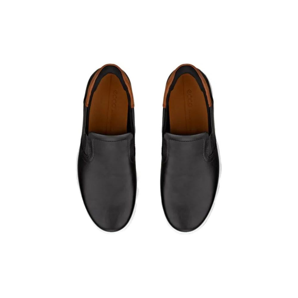ecco Soft 7 Black Leather Slip-On Sneakers for Men 470834 51866
