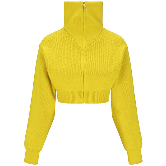 Isabel Marant OXANA Cropped Knit Zip-Up Jacket Beige