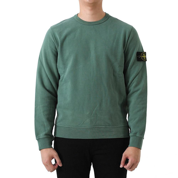 STONE ISLAND Brushed Cotton Fleece Sweatshirt Green