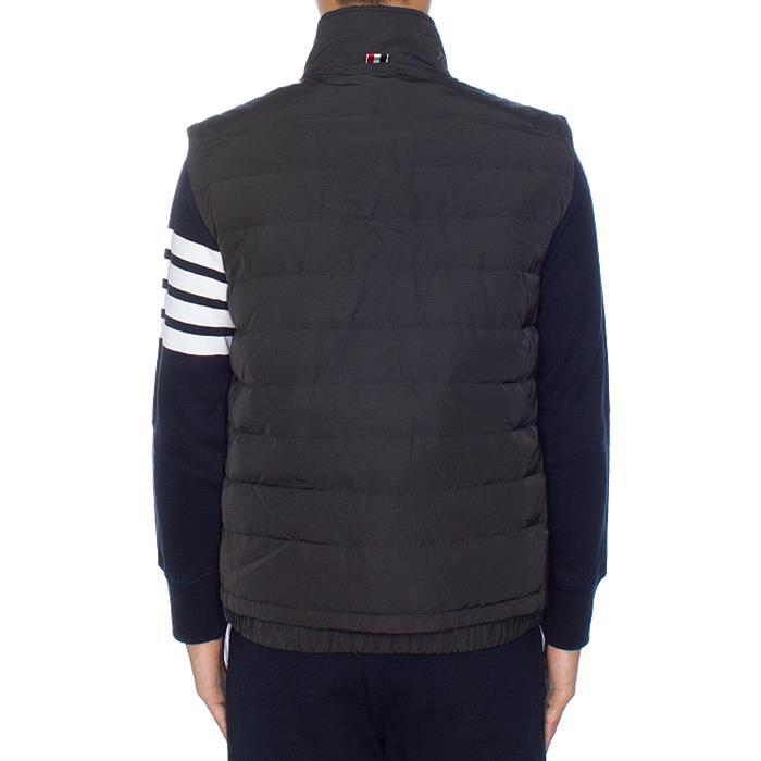 THOM BROWNE Men’s Diagonal Stripe Padded Vest Gray