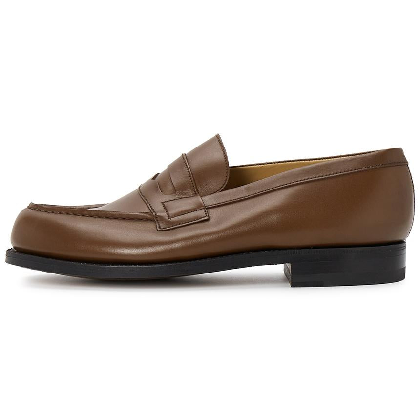 J.M. WESTON Men’s E Width Tan Leather Loafers