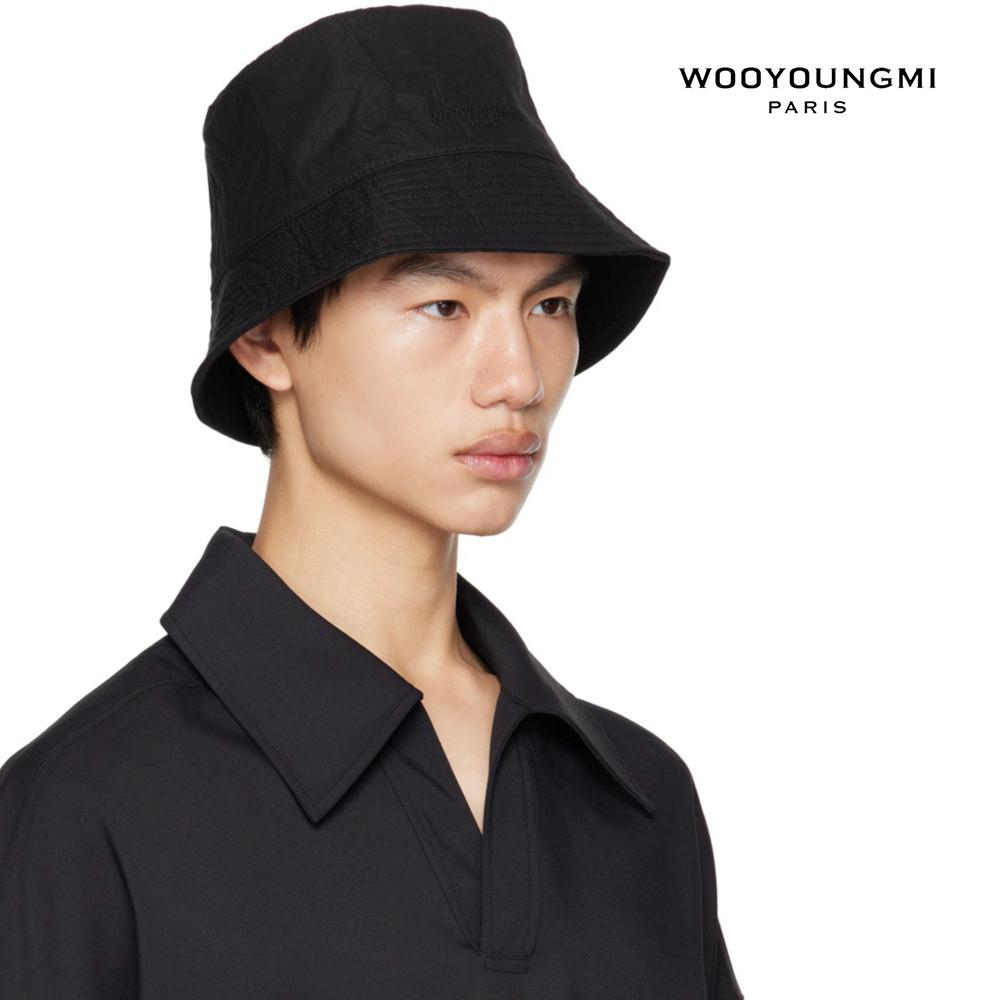 WOOYOUNGMI Crinkled Black Unisex Safari Bucket Hat W231AC53 929B