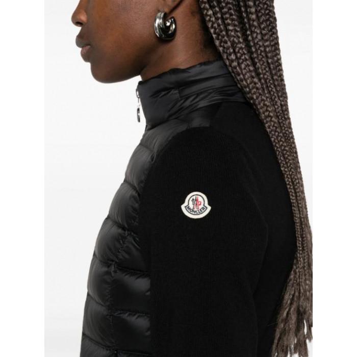 Moncler Women's Padded Wool Knit Zip-Up Cardigan Jacket